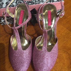 Pink Glitter Heels, Bordello, size 8 - new